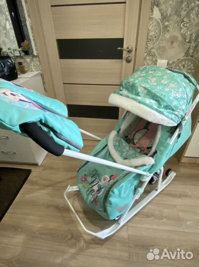 Санки коляска Nika Disney Baby с Минни Маус