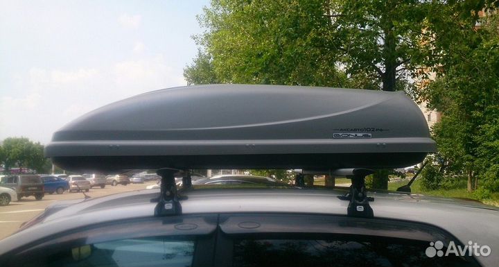 Автобокс на крышу Коффер Бонус серый 425 л