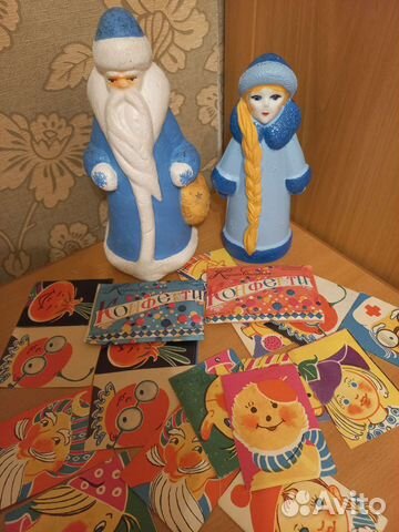 Дед мороз и снегурочка,елочные флажки,конфетти