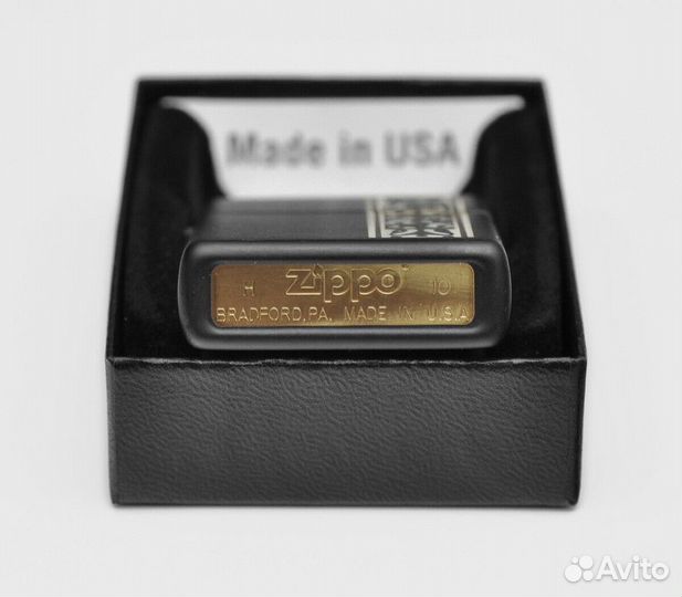 Зажигалка Zippo 218 Black/Brass Оригинал Новая