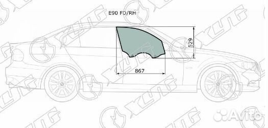 Стекло переднее правое опускное BMW 3 series E90