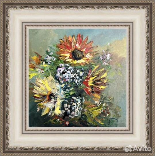 Картина маслом на холсте подсолнухи