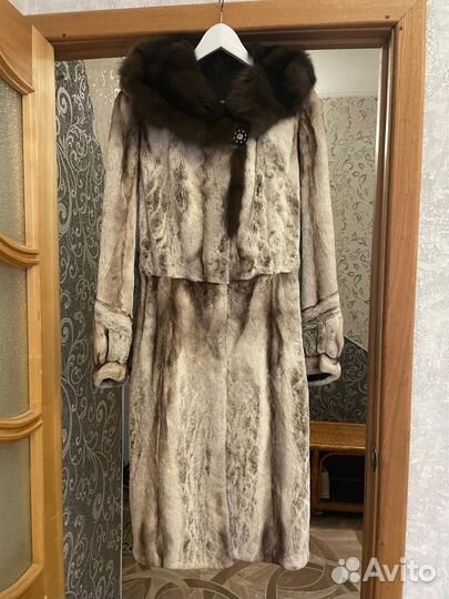 Шуба норковая с капюшоном 44 46 новая
