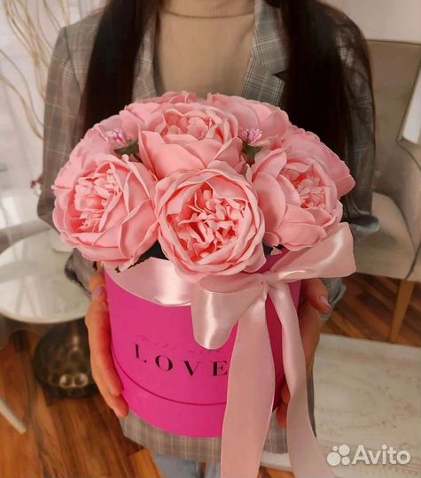 Букет пионов мыльные цветы