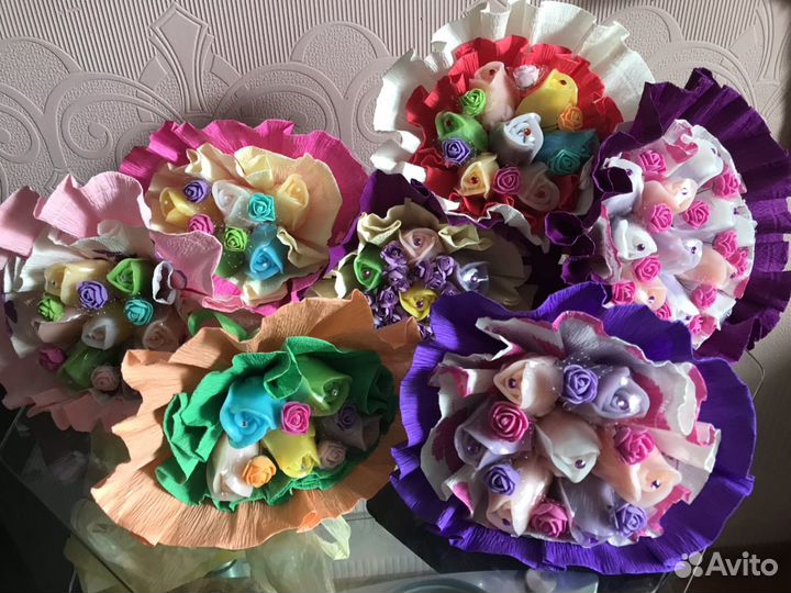 Букет роз из мыла