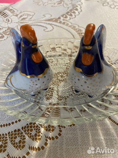 Солонка и перечница декоративные петушки СССР