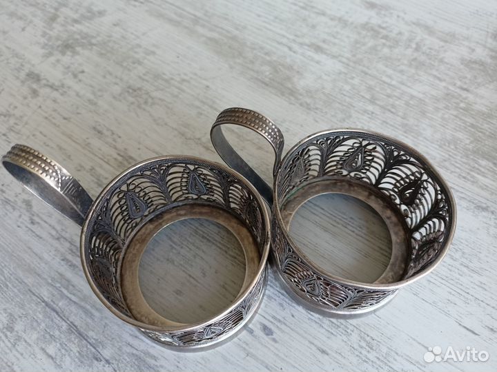 Подстаканник кхи (Казаковская скань), мельхиор