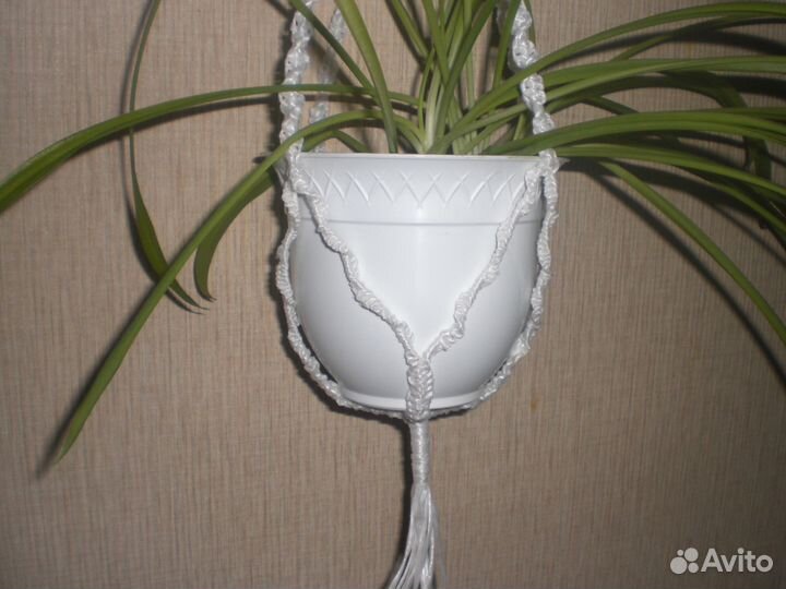 Кашпо макраме под цветочный горшок