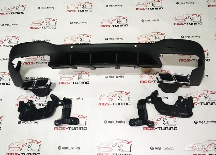 Диффузор с хром насадками Mercedes GLC 63S AMG