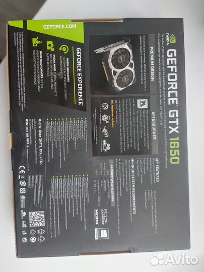 Видеокарта Msi geforce gtx 1650 4gb