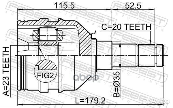 ШРУС внутренний перед лев 0111-ZZT250