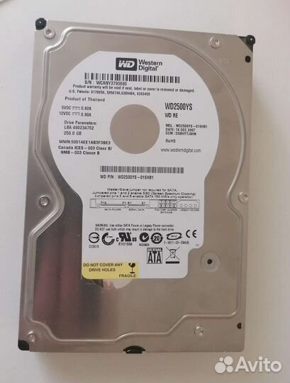 Жесткий диск WD 250 гб