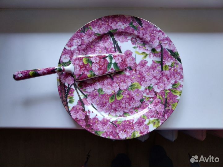 Блюдо для торта с лопаткой новая