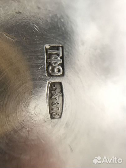 Солонка с ложкой серебро