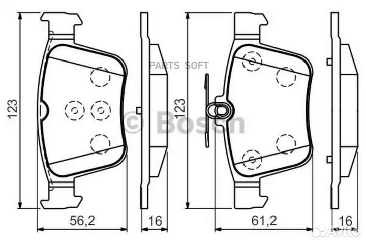 Колодки торм.зад. audi A3 12/ skoda Rapid 12/ VW Golf VII 12