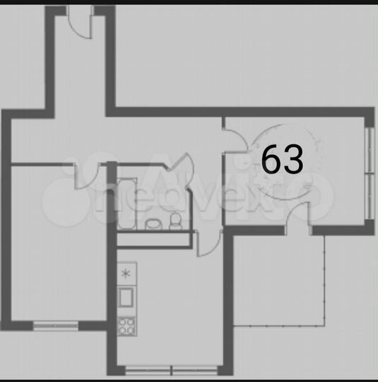 2-к. квартира, 63 м², 3/20 эт.