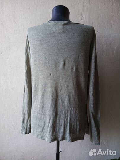 Лонгслив льняной 100 лен фисташковый 48