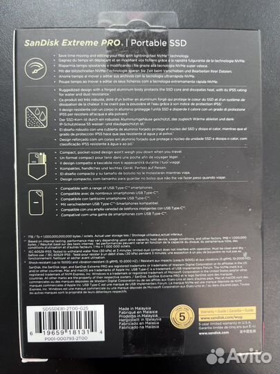 Портативный SanDisk Extreme PRO SSD V2 2TB