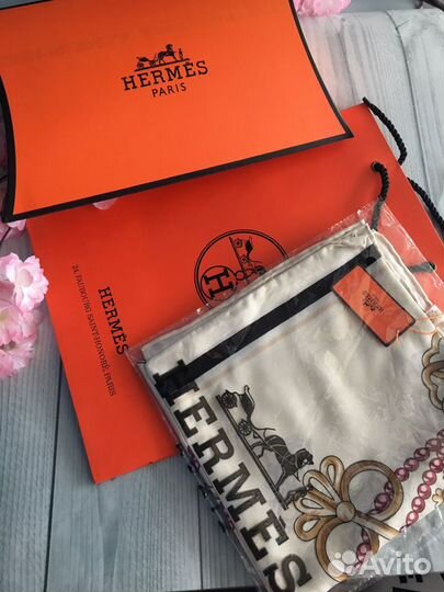 Палантины шелк бренд с упаковкой