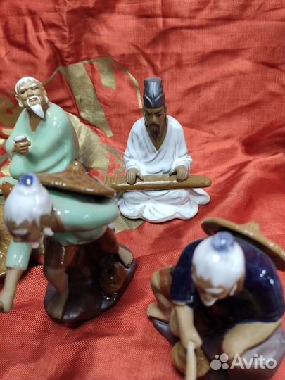 Статуэтки фарфоровые Китайские мудрецы Набор 5 шту