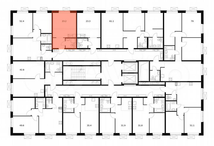 Квартира-студия, 23,2 м², 3/17 эт.