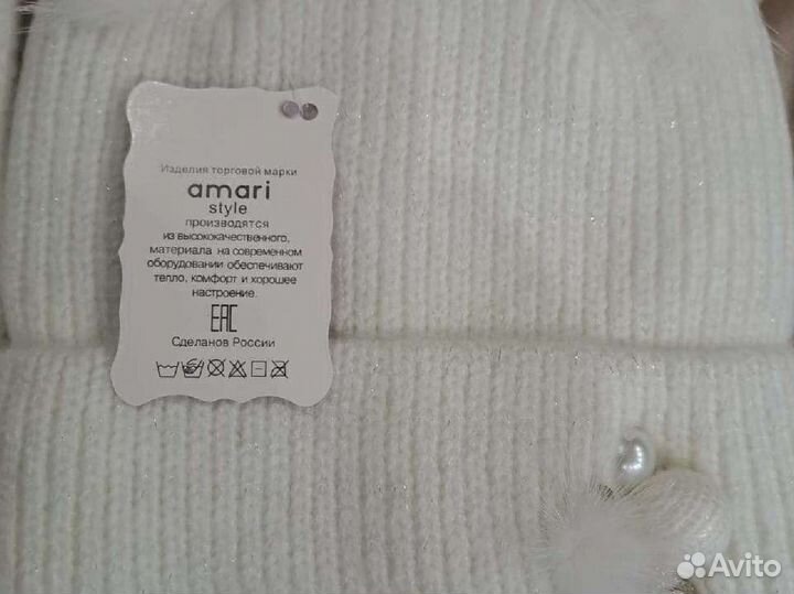 Комплект Шапка+шарф, навое для девочки