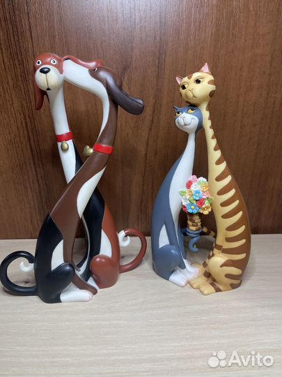 Влюбленные собаки, коты статуэтки