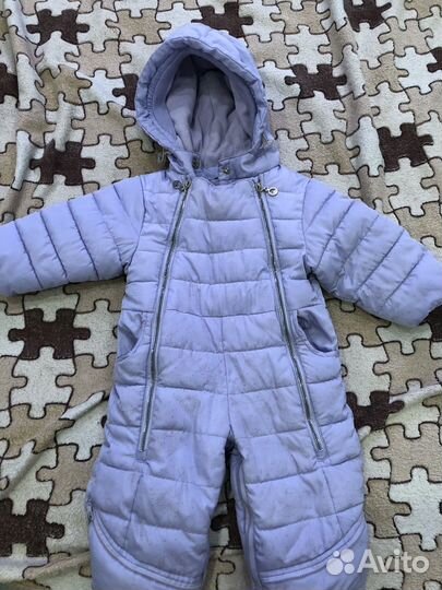 Зимний комбинезон для девочки 74