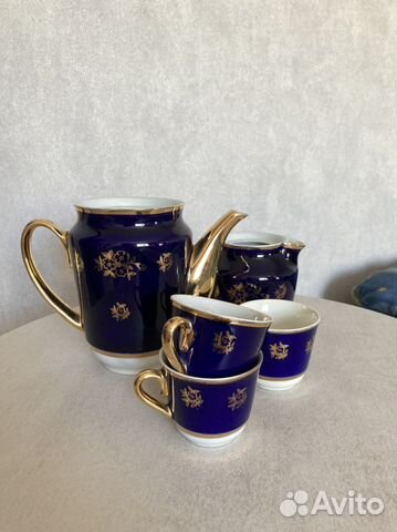 Чайный сервиз СССР кобальт винтаж