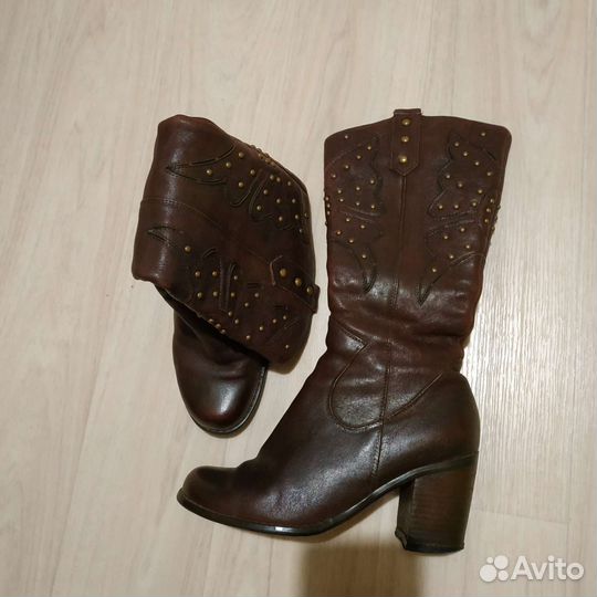 Сапоги кожаные