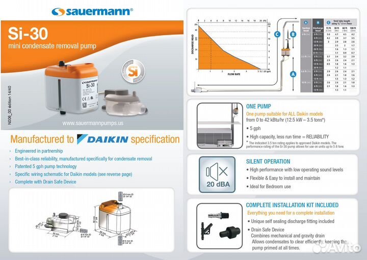 Помпа дренажная Sauermann SI-30 для кондиционера