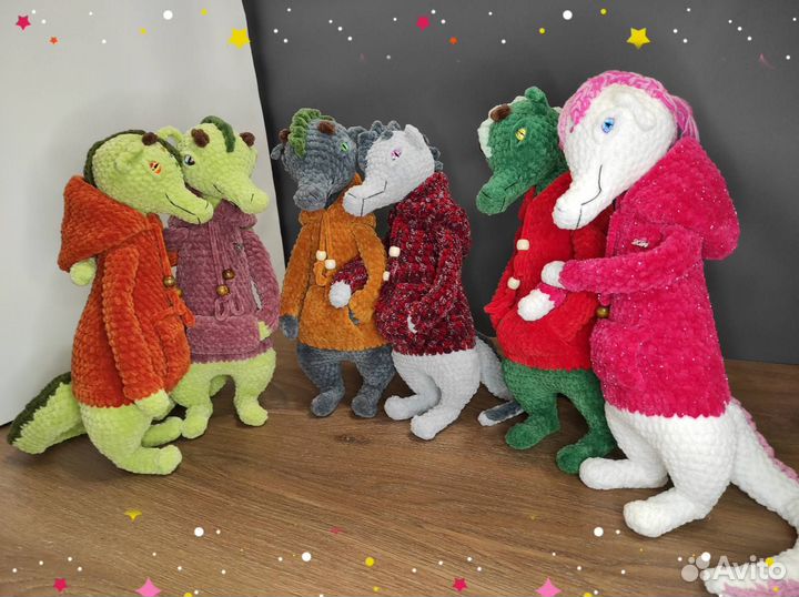 Вязаная игрушка Дракон 36-38 см ручная работа