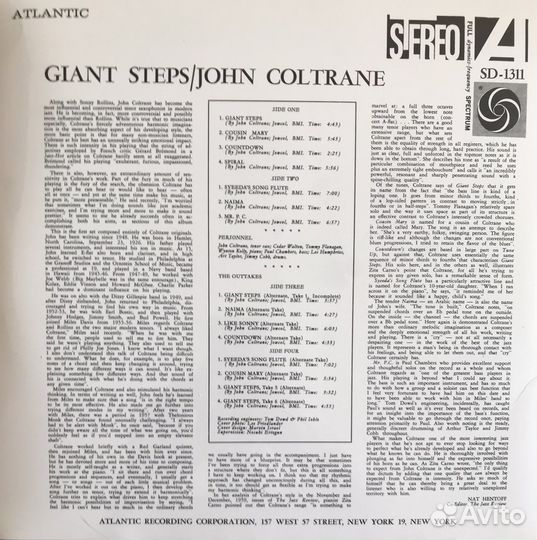 John Coltrane Analogue productions Tone Poet