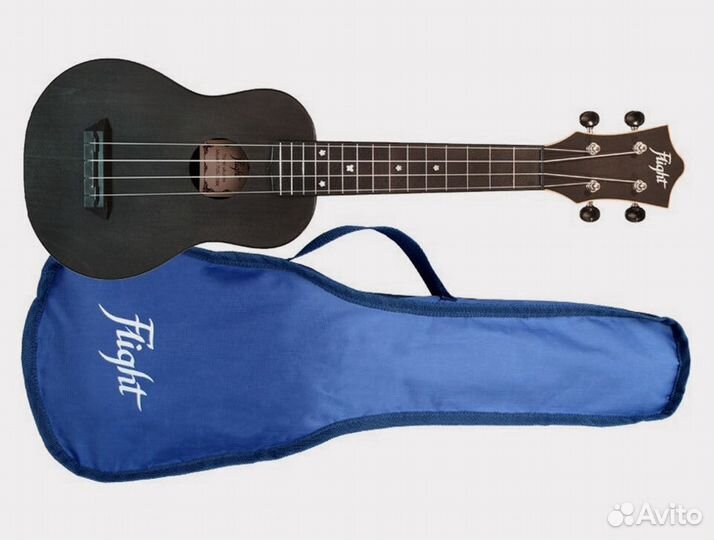 Новая укулеле Flight TUS BK+ чехол. Доставка по РФ