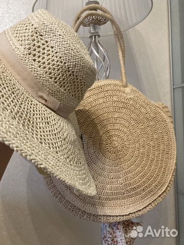 Натуральная соломенная шляпа красная новая