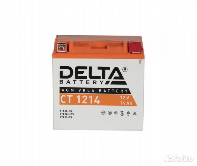 Мото аккумулятор Delta CT 1214(12V/14Ah/200A)