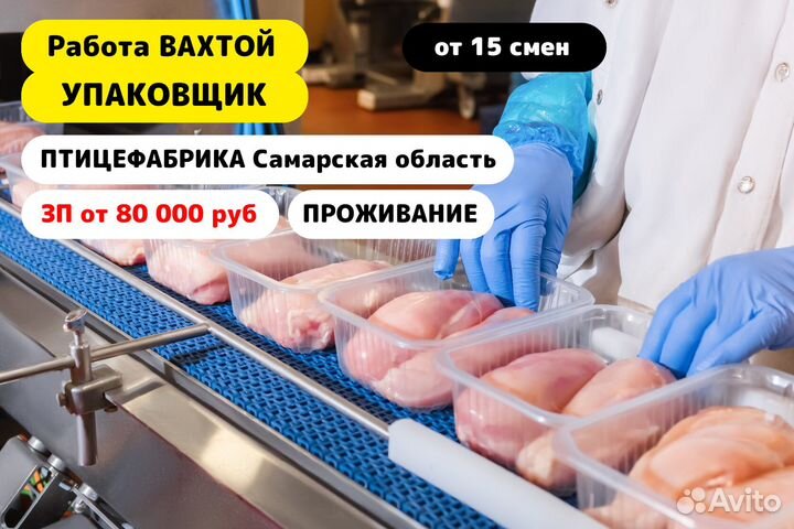 Упаковщик на Птицефабрику в Самарскую обл