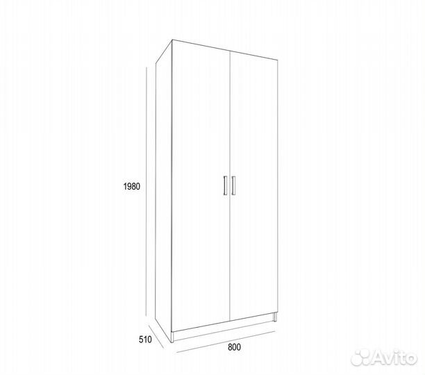 Шкаф двухдверный space-800 Дуб Сонома/Белый