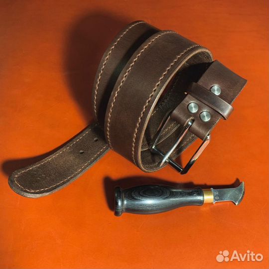 Кожанный ремень ручной работы