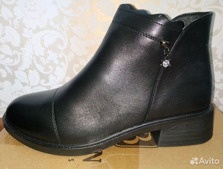 Ботинки женские, черные, демисезон, 39