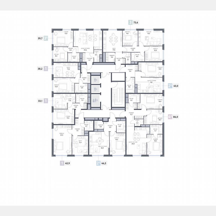 2-к. квартира, 42,7 м², 25/25 эт.