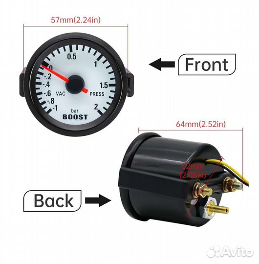 Датчик давления турбины boost 52 мм