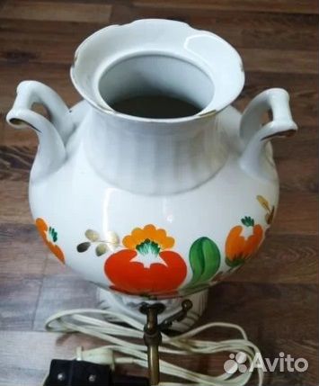 Самовар фарфоровый электрический ссср/тортовница