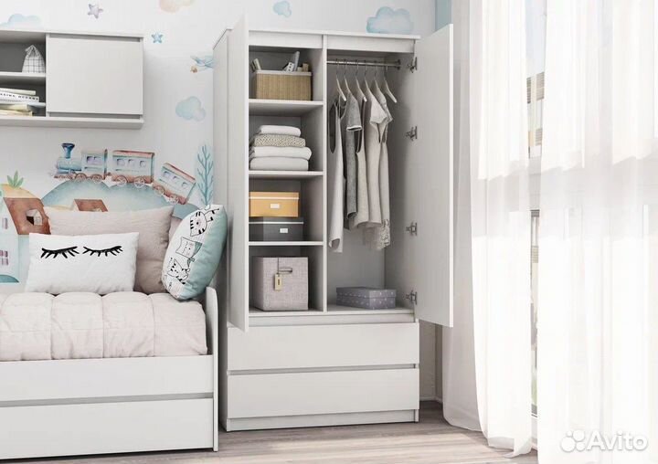 Шкаф двустворчатый с ящиками сити шрк-02