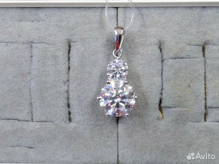 Подвеска с бриллиантами 3к муассанит