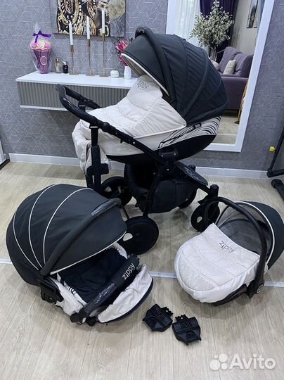 Коляска 3 в 1 Tutis zippy Графит (отл.сост)