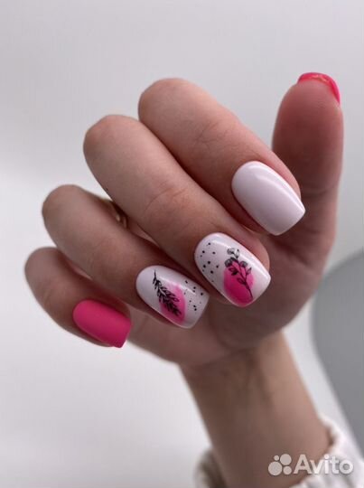 Комбинированный маникюр с покрытием