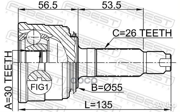 ШРУС наружный 30x55x26 0310-024 Febest