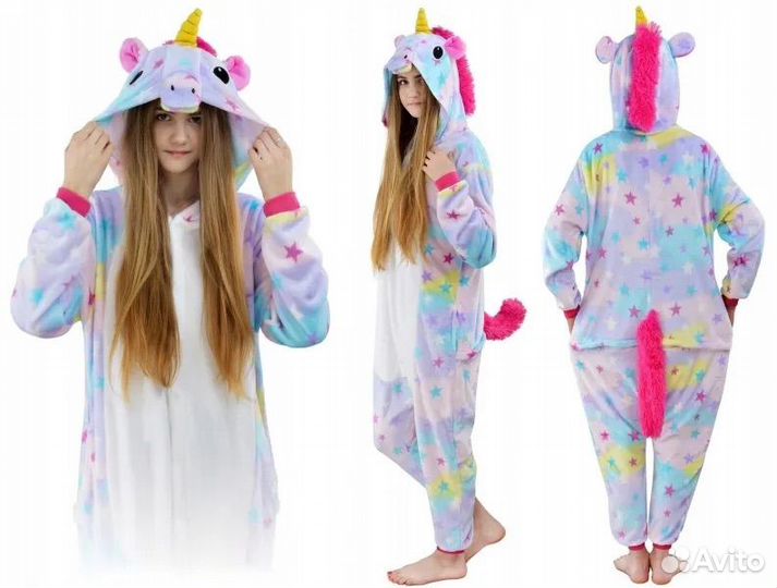 Кигуруми для взрослых единорог со звёздами, новый