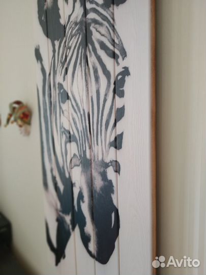 Картина на досках «Зебра»